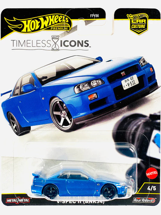 Hot Wheels 2025 Car Culture Timeless Icons Nissan Skyline GT-R V-Spec II (BNR34)