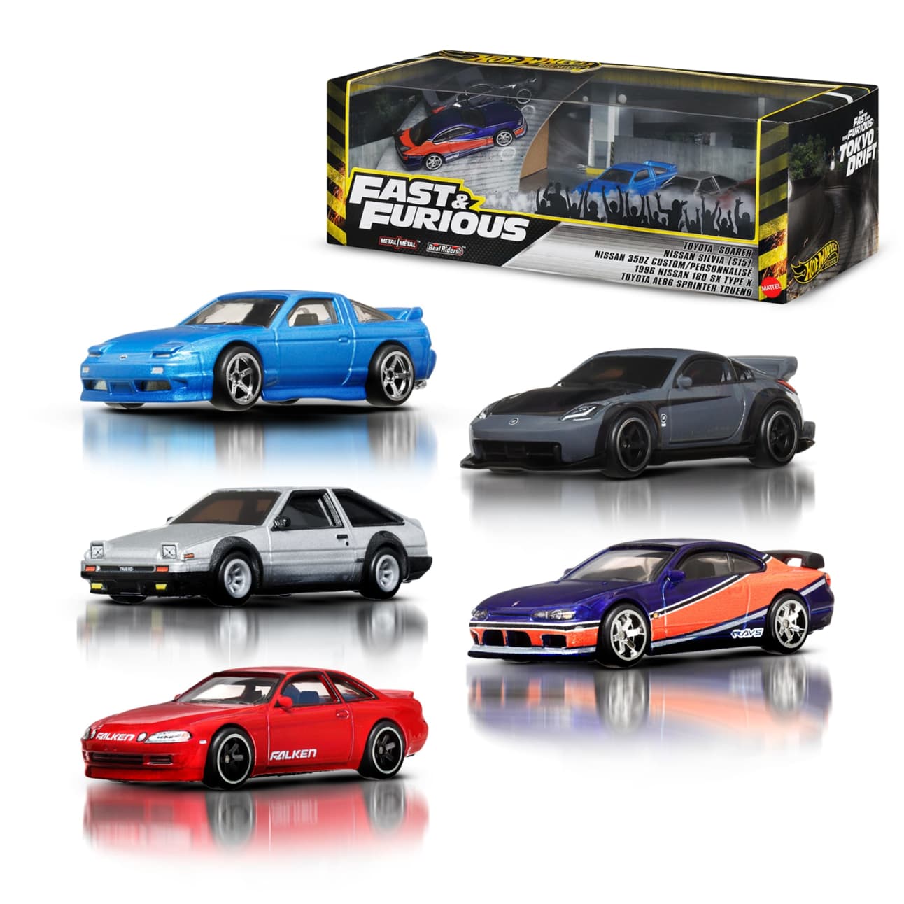Hot Wheels JFL99 Fast & Furious Tokyo Drift Diorama Pack of 5